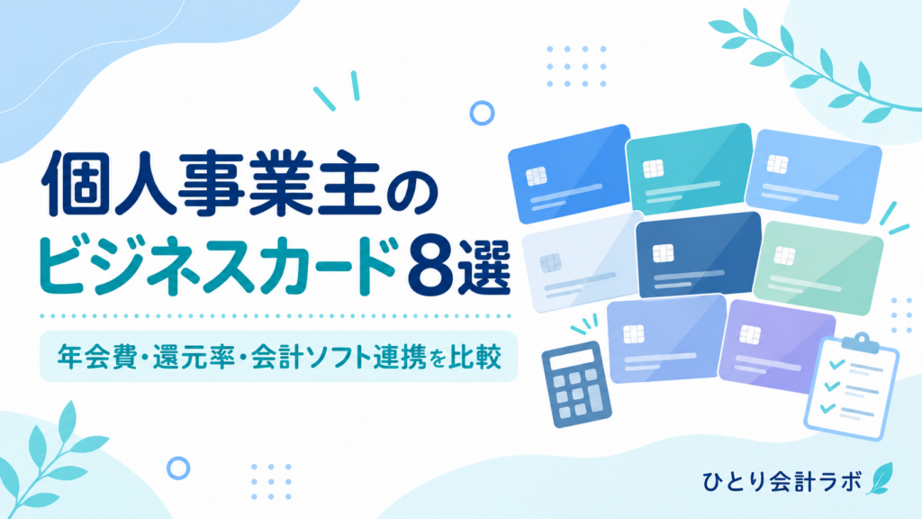 個人事業主向けビジネスカード8選を年会費・還元率・会計ソフト連携で比較するイメージ画像